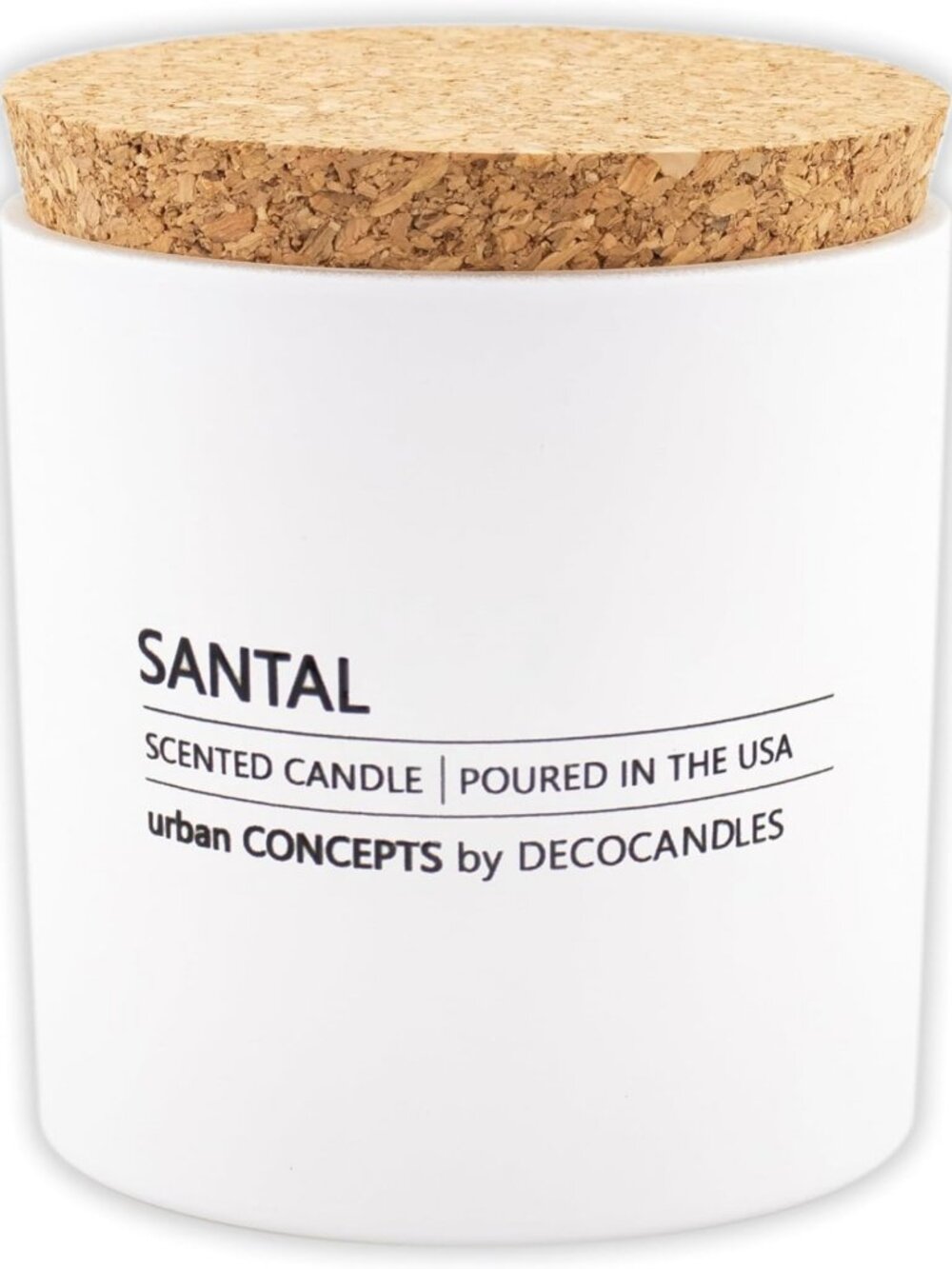 Santal Scented Soy Wax Candle in Cork Jar - 9 Oz Eco-Friendly Home Fragrance